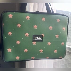NEW Bundle Lele Hawaii Green Floral Laptop Bag Case & Aloha Collection zip pouch